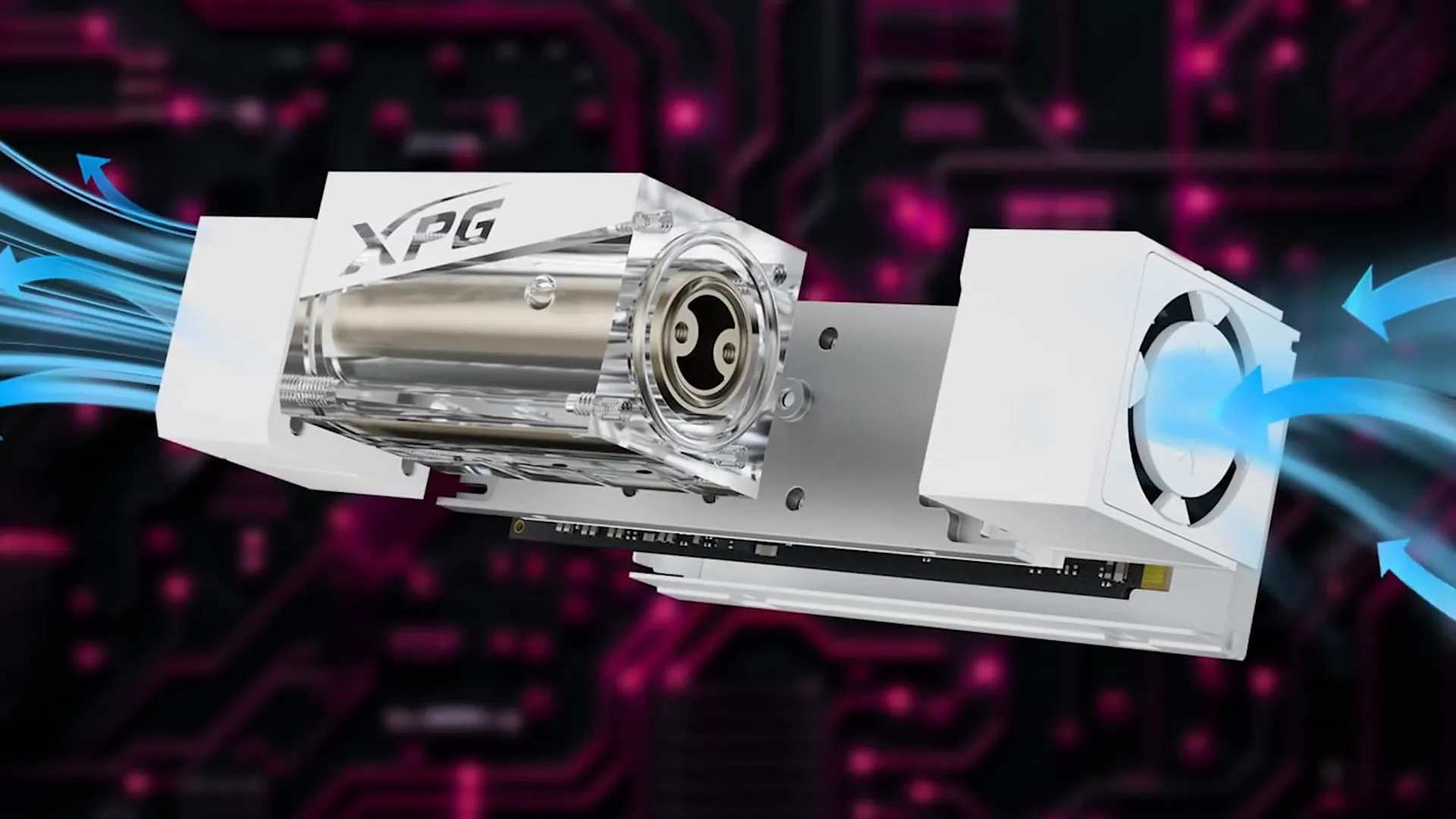 Desain liquid cooling pada ADATA XPG MAR980 Storm