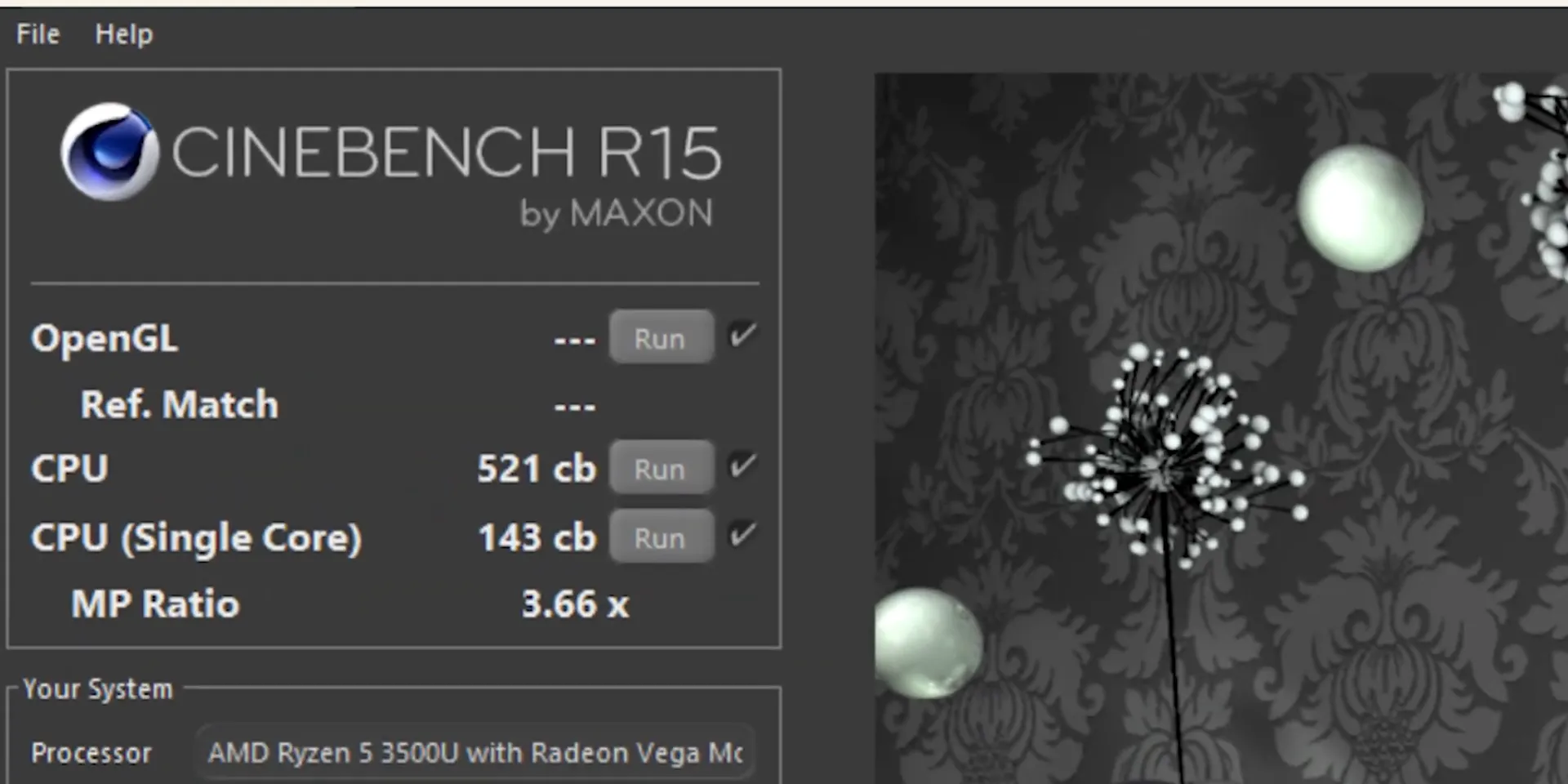Benchmark performa Ryzen 5 3500U pada SPC Style 5