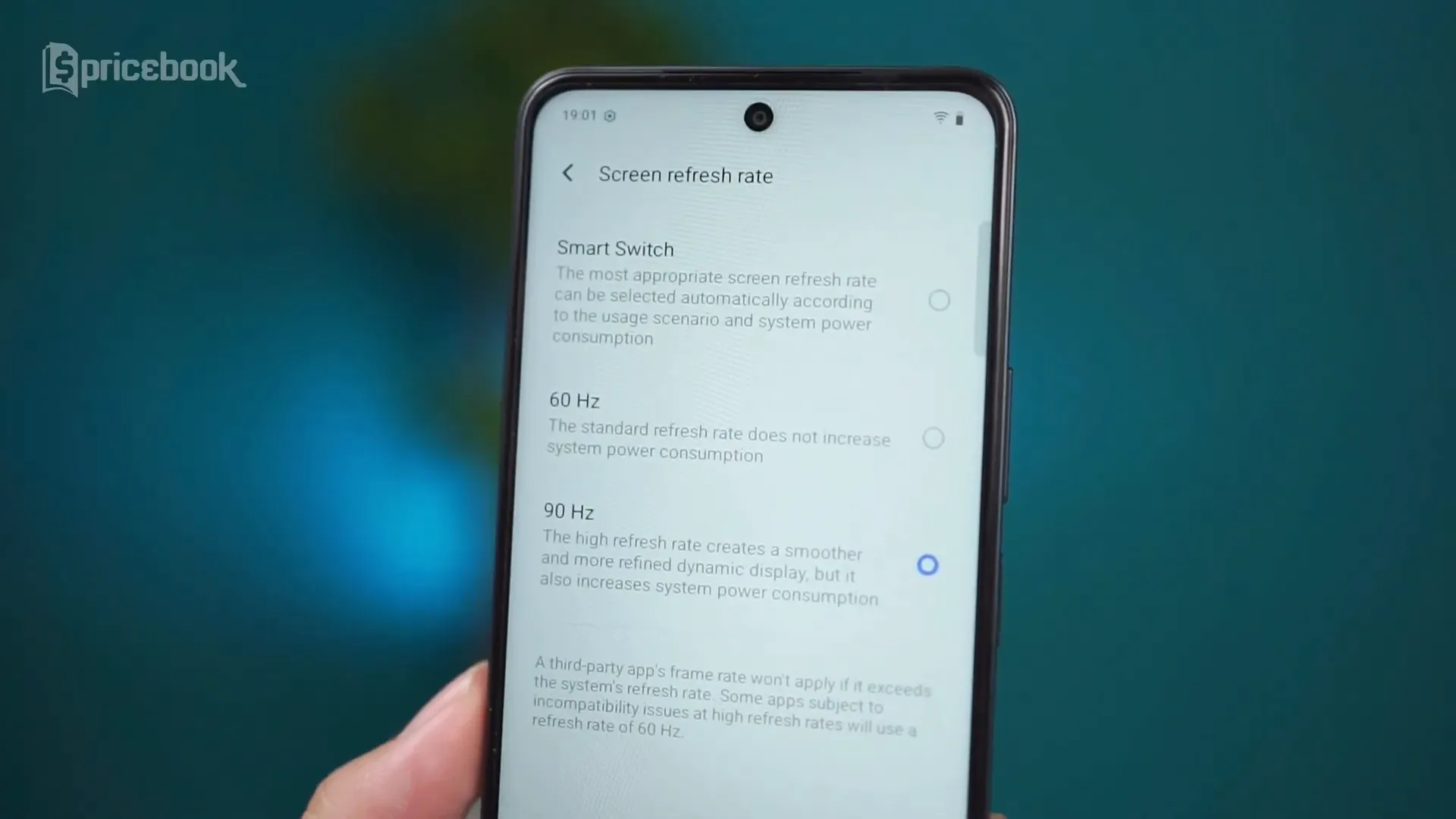 Layar Vivo Y19s Pro dengan refresh rate 90Hz dan kecerahan tinggi