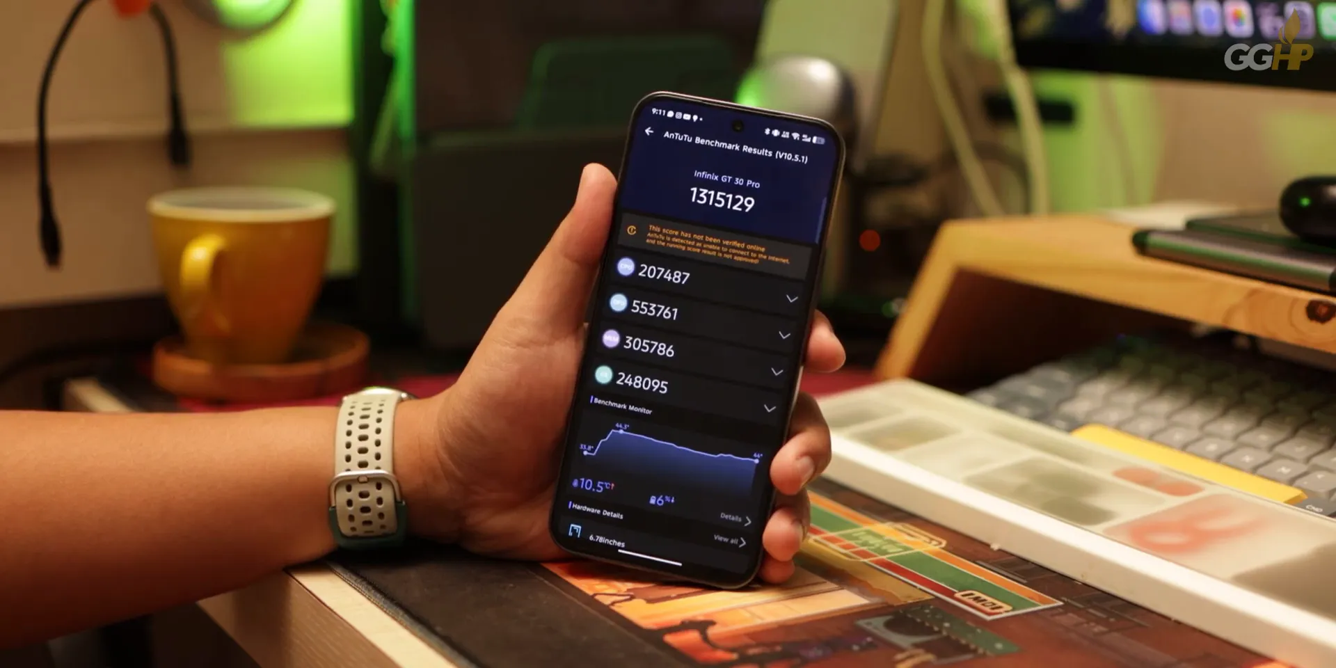 Skor benchmark Antutu Infinix GT30 Pro yang mencapai 13 jutaan