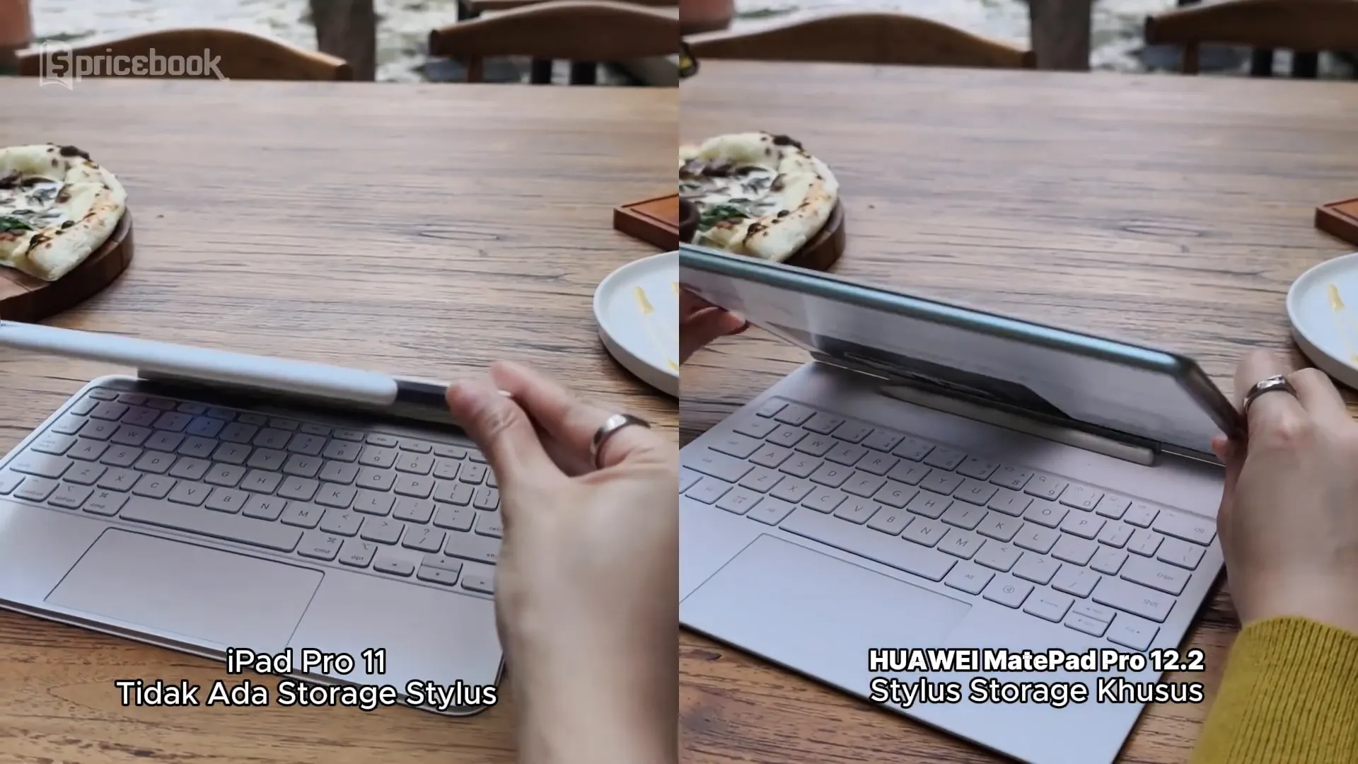 Keyboard Huawei MatePad Pro dengan tempat stylus yang praktis dan ringan