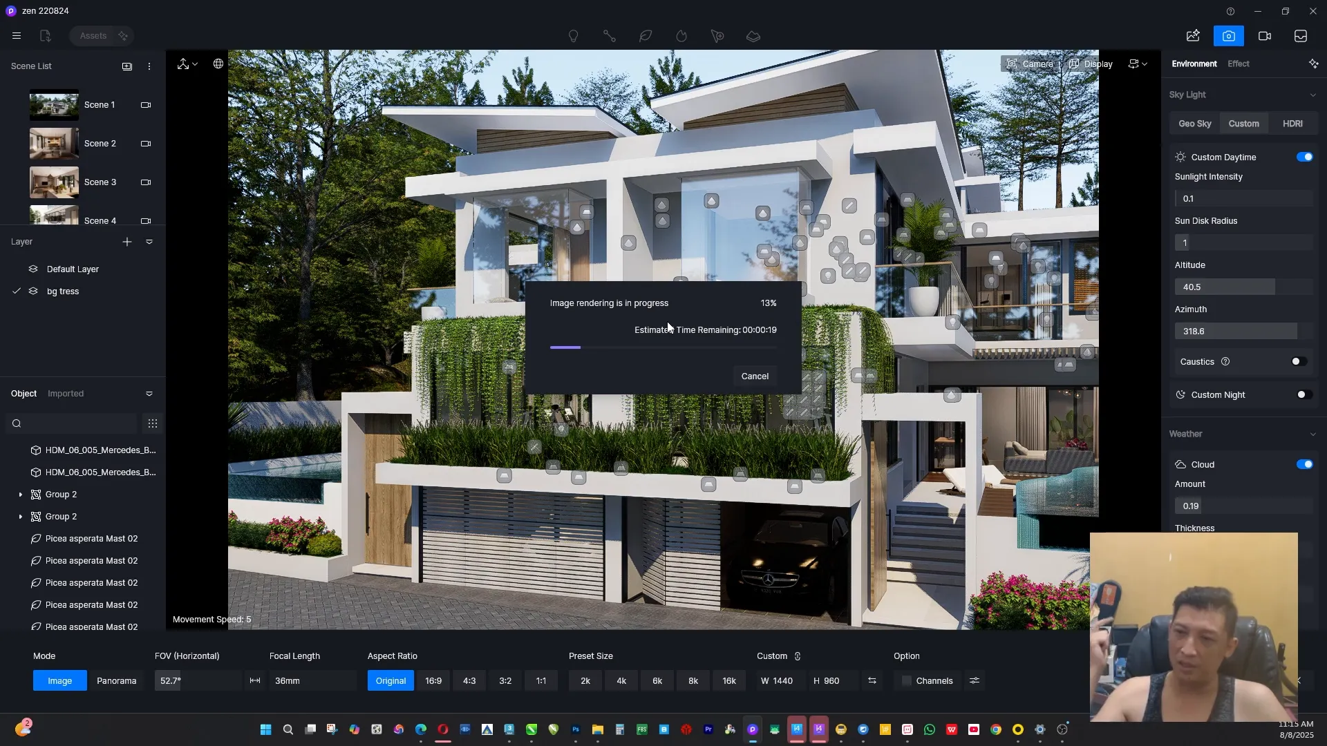 Render animasi dengan teknologi Diviv Render yang halus dan realistis