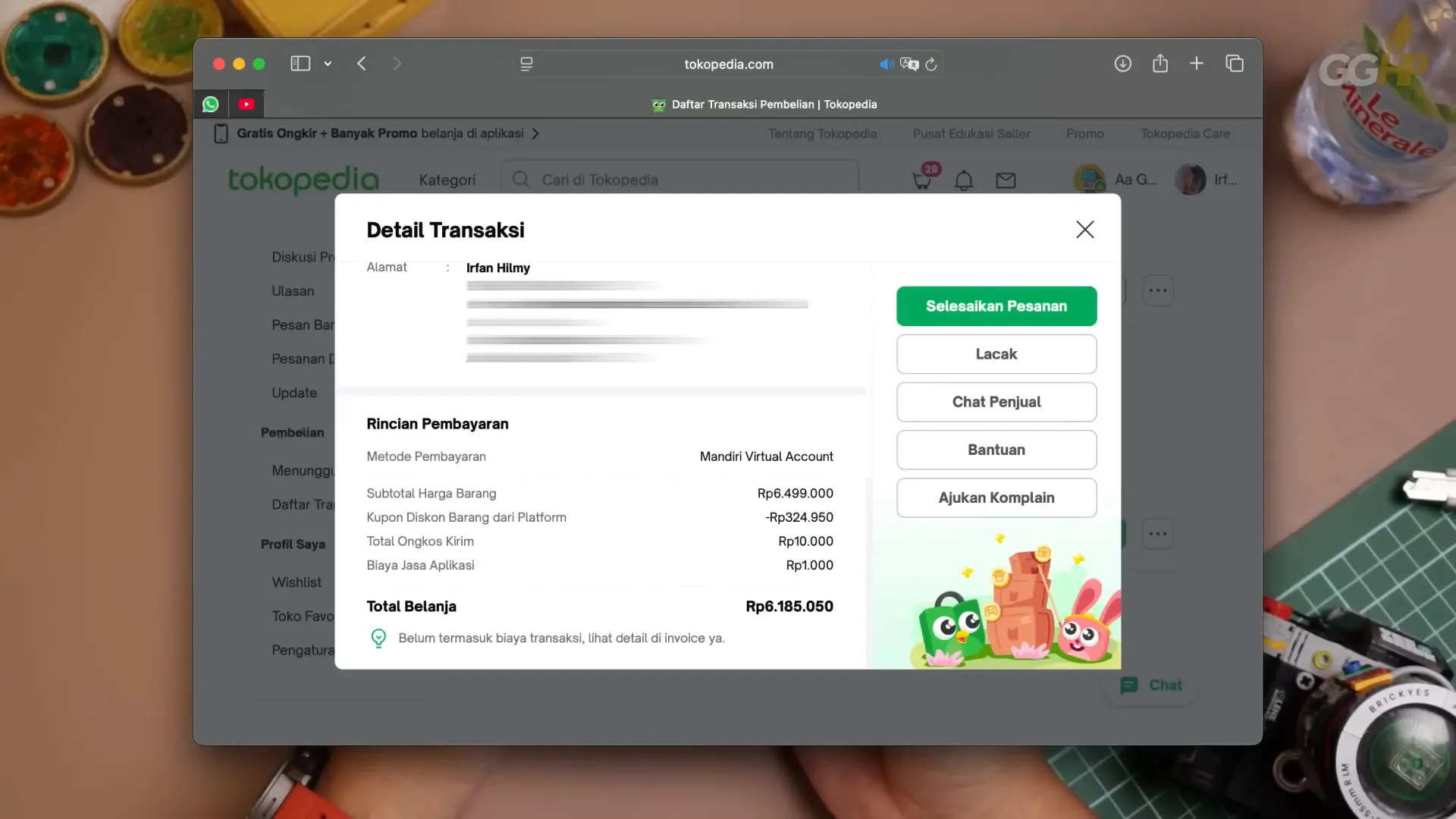 Unboxing Aquos R8s Pro dengan kemasan asli dan bukti pembelian Tokopedia