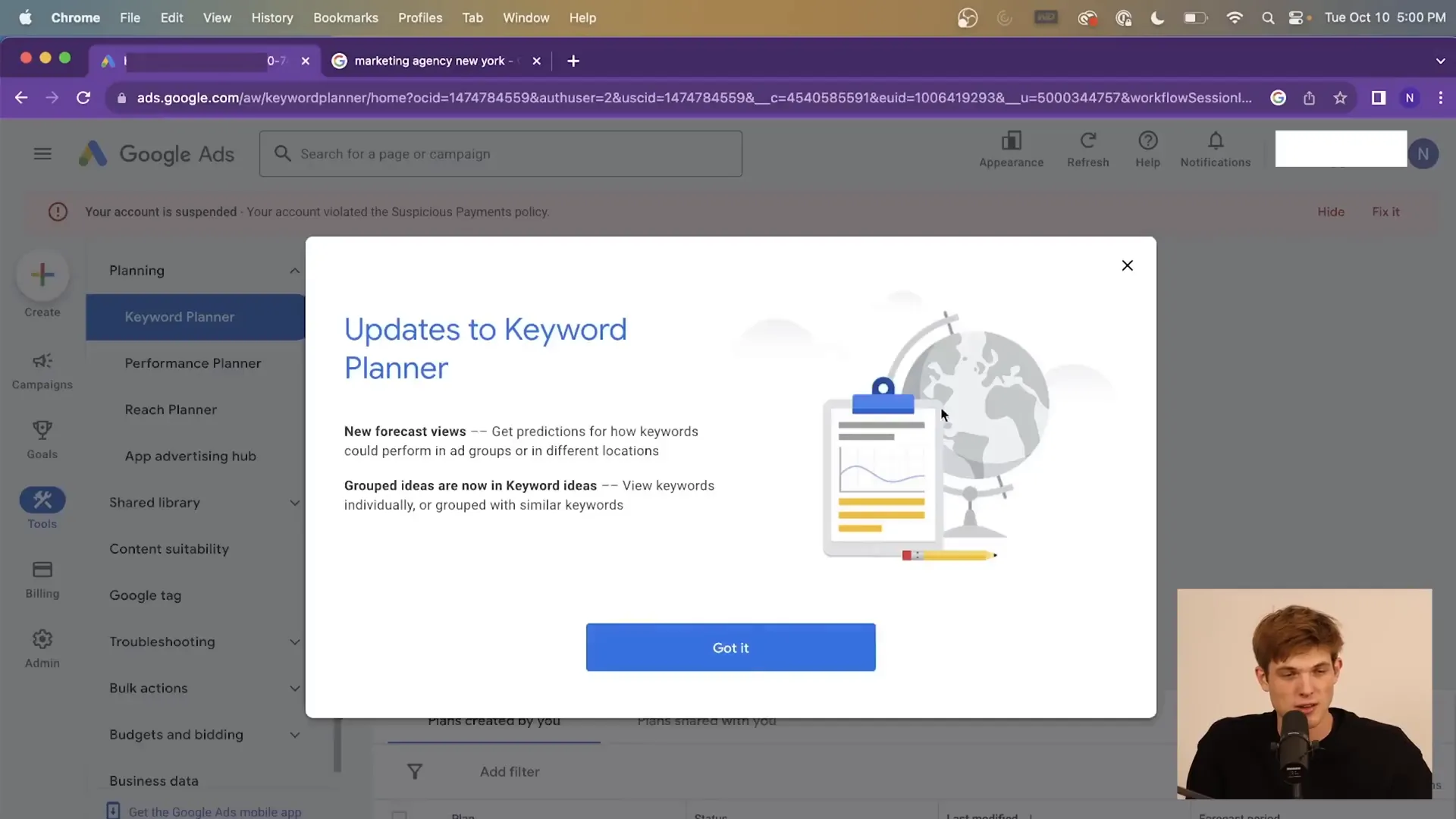 Using Keyword Planner in Google Ads