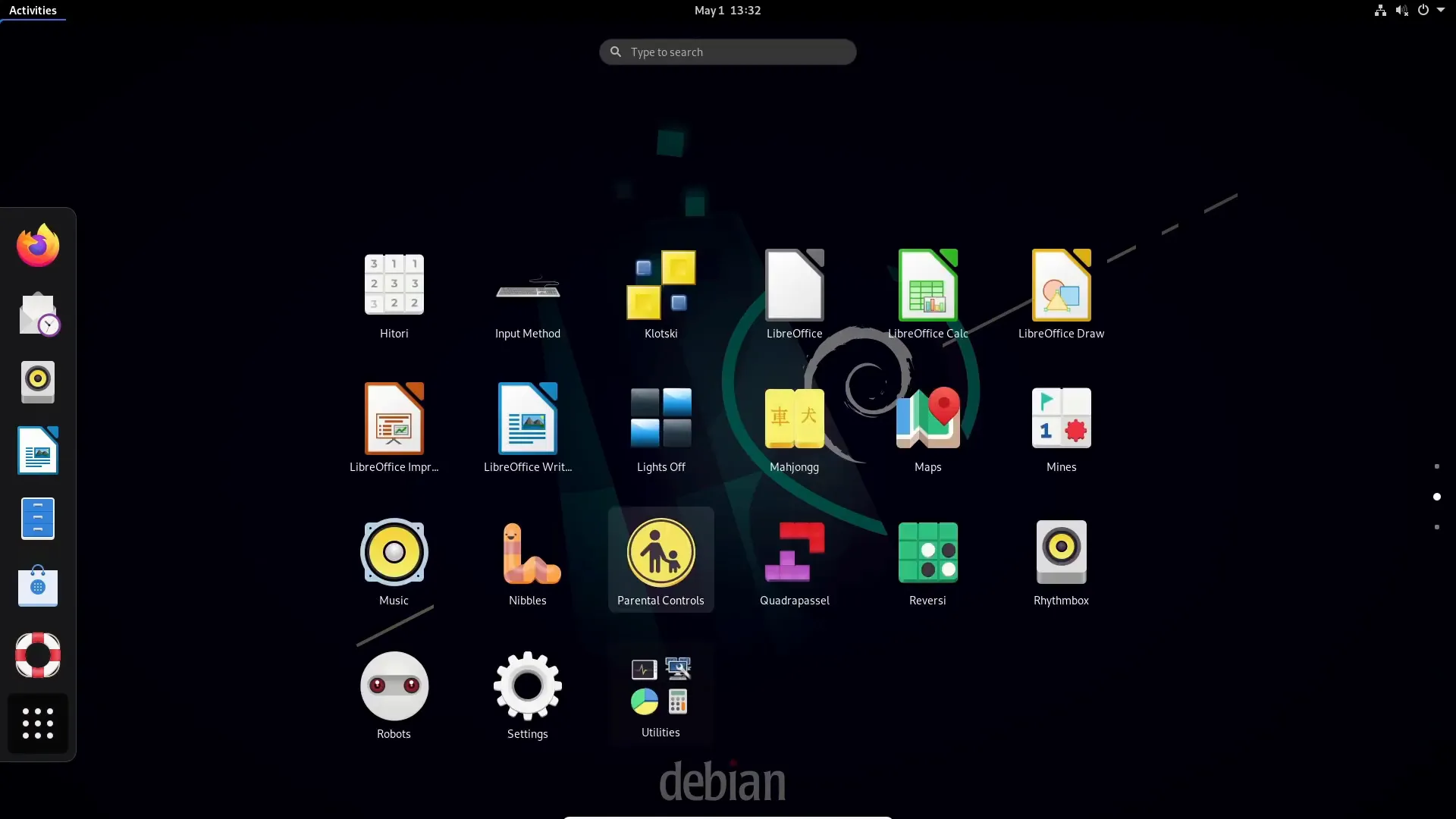 Debian Linux interface