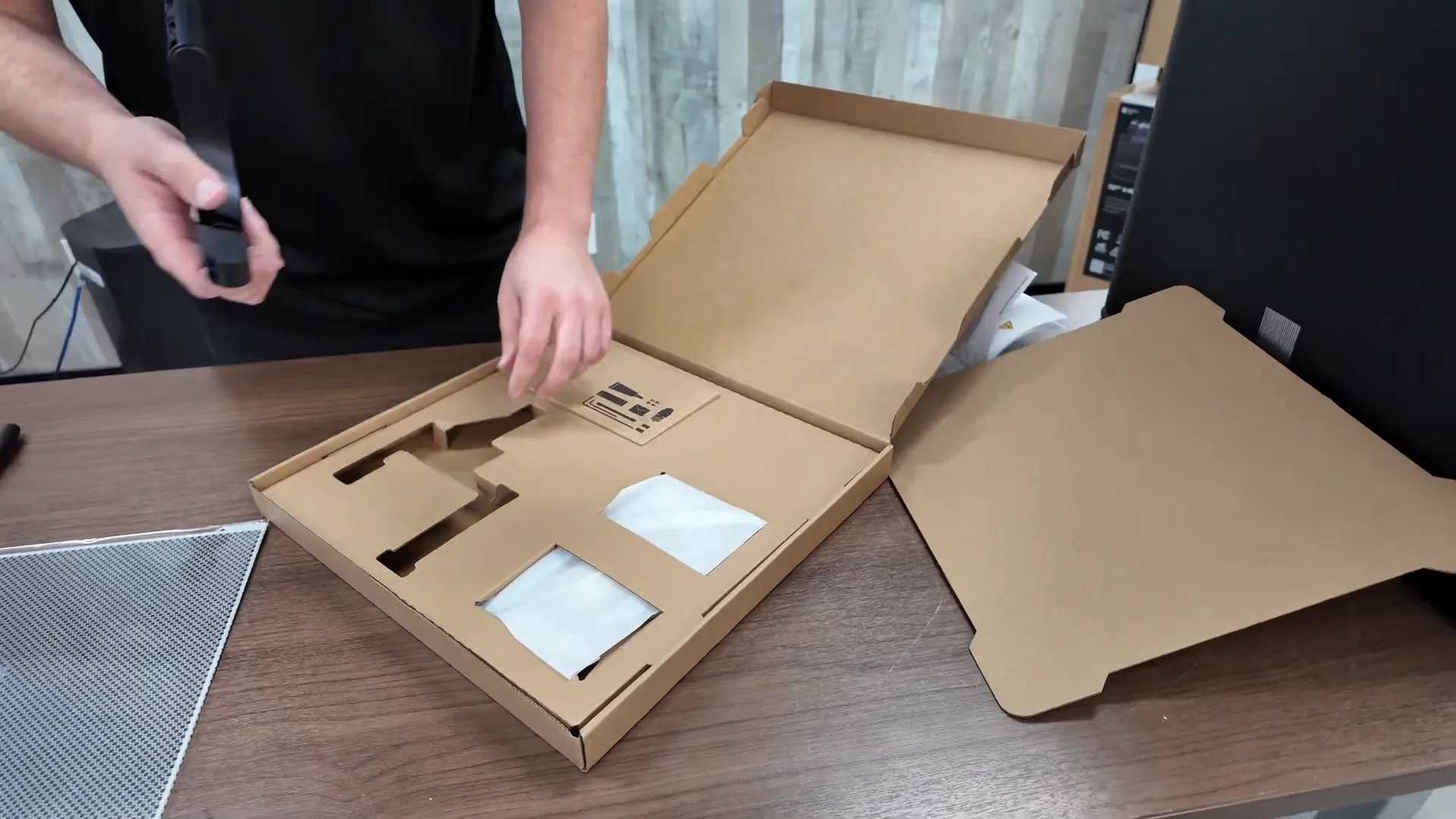 Accessory box laid out with tools and Bamboo Vision encoder