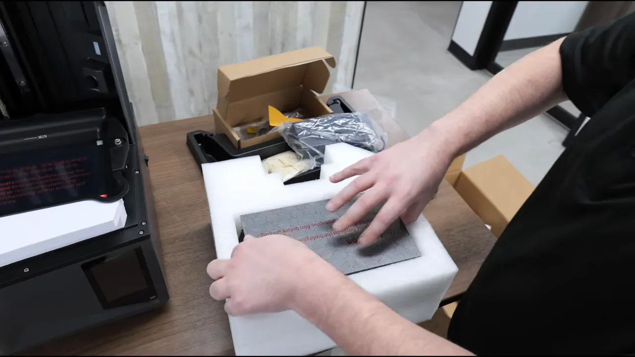 Build plate removed from the printer, ready to be installed