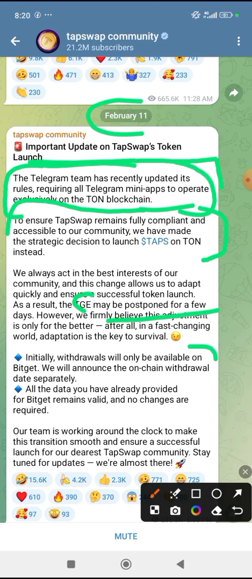 Tapswap team working on updates