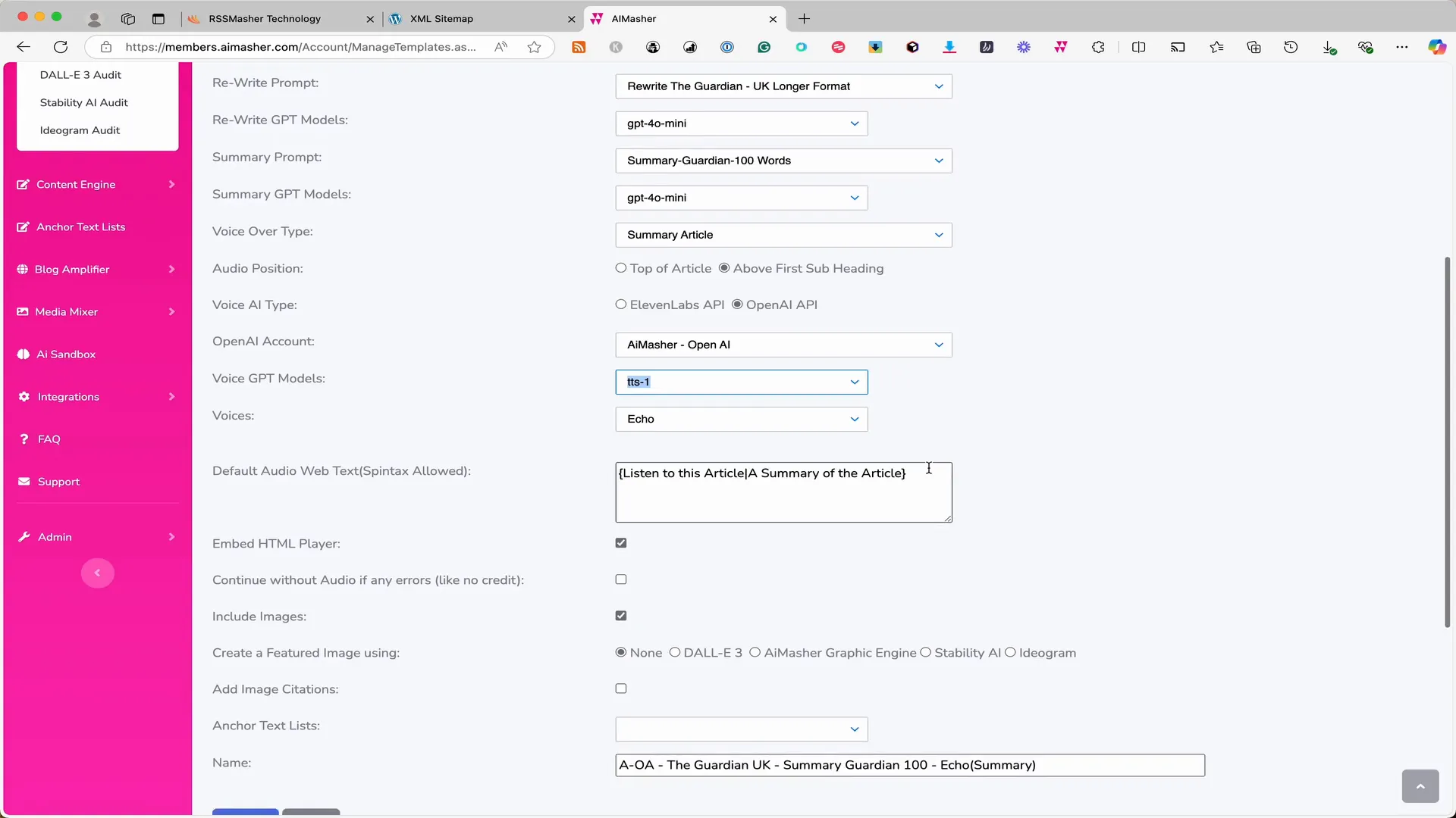 Refreshing RSS Masher interface