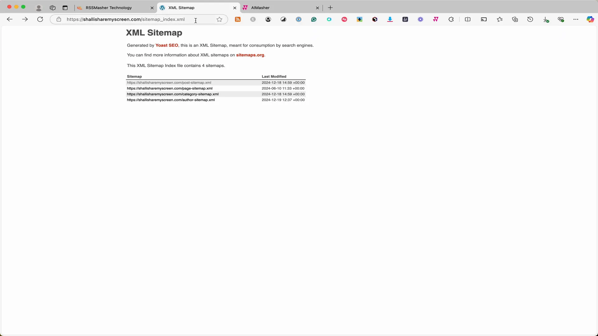 Accessing your WordPress sitemap