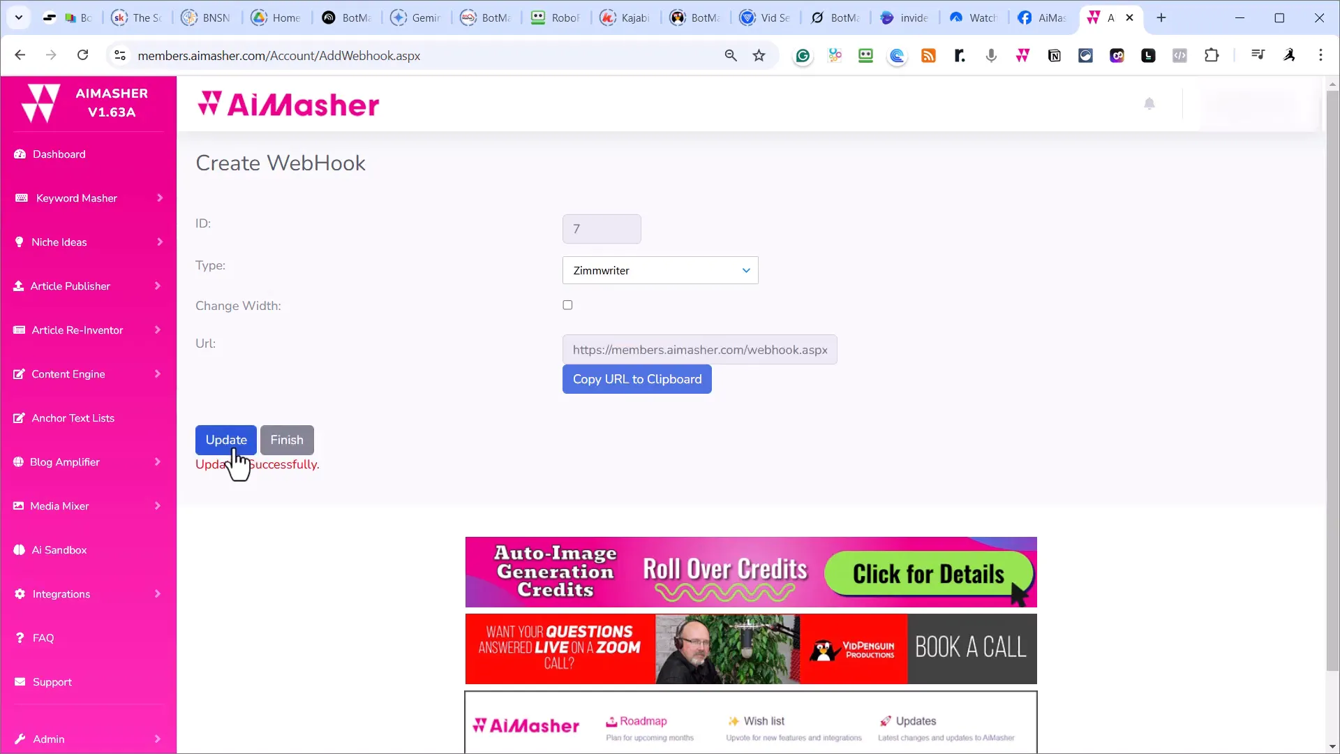 Choosing Zimmwriter in AIMasher