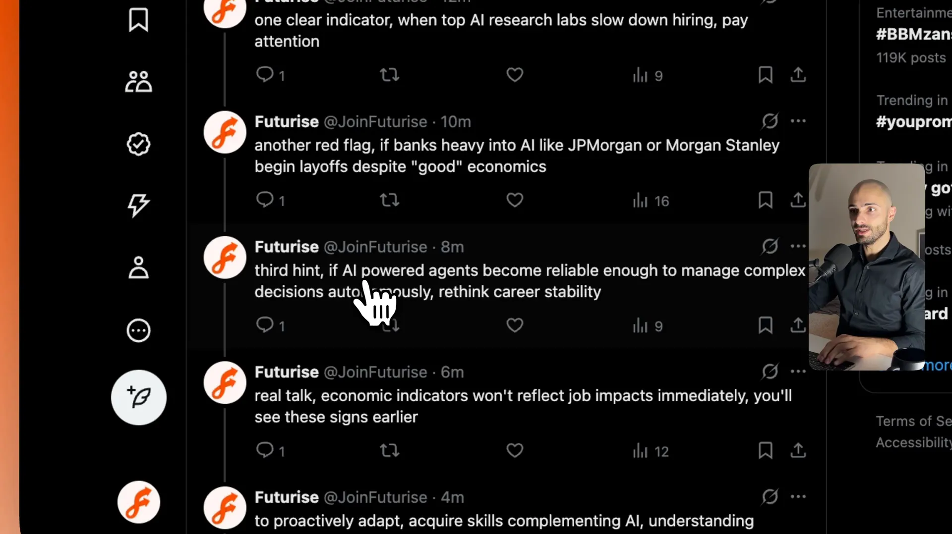 Example of generated Twitter thread