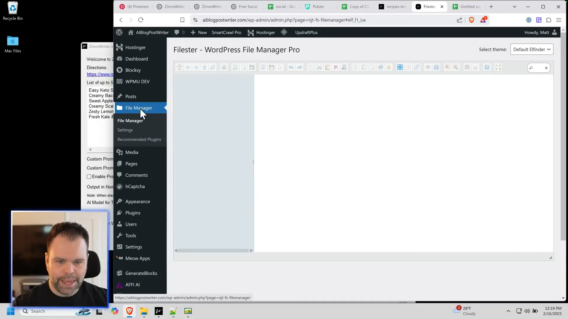 WordPress file manager