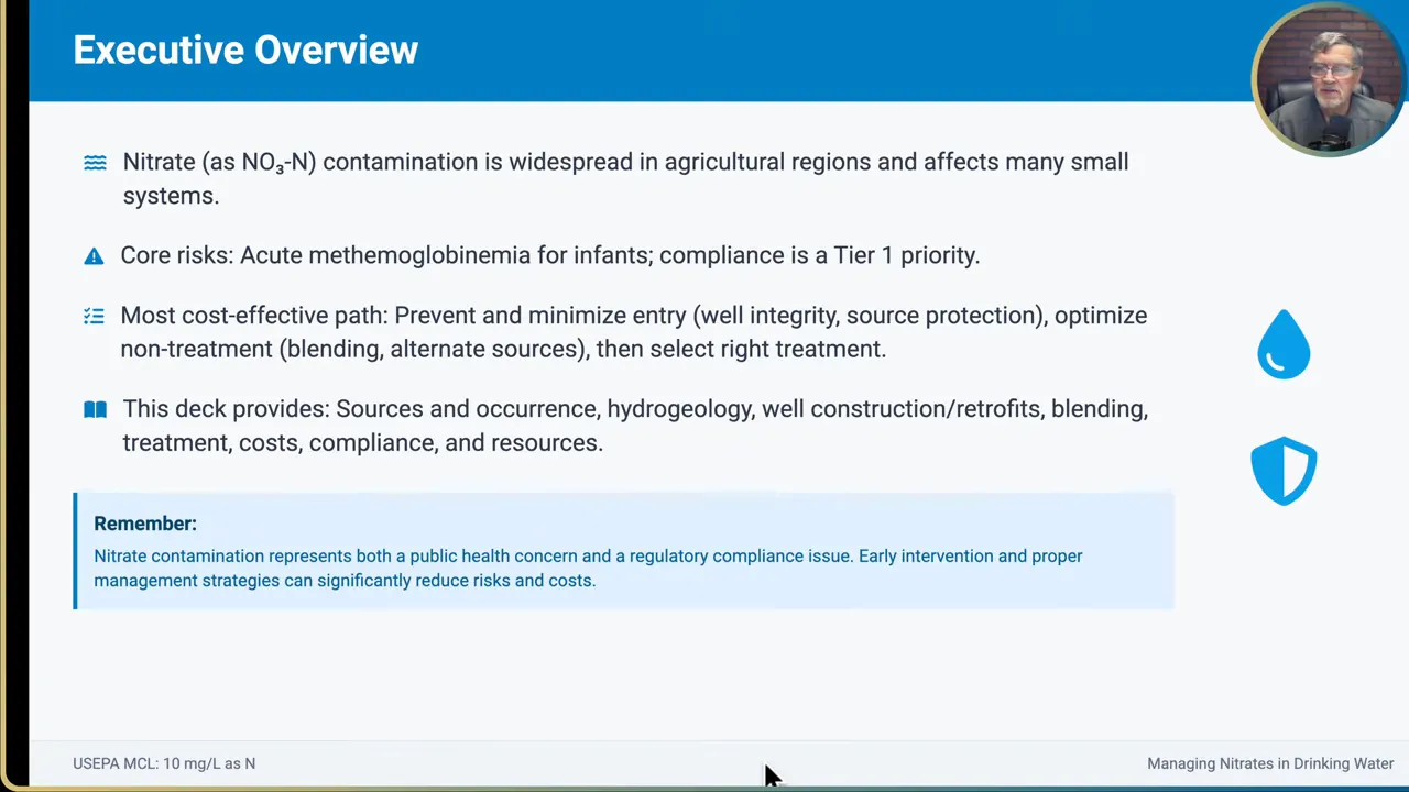 Slide showing nitrate definition and the fact it is a shallow groundwater contaminant