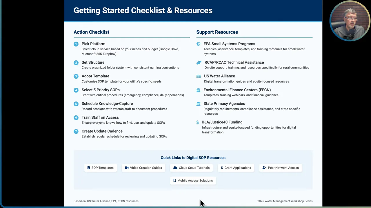 Getting started checklist to implement digital SOP library