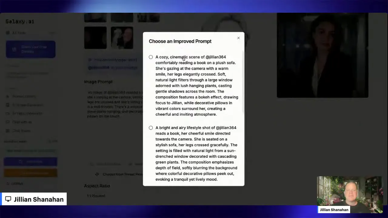 Prompt editing screen for custom AI photo generation