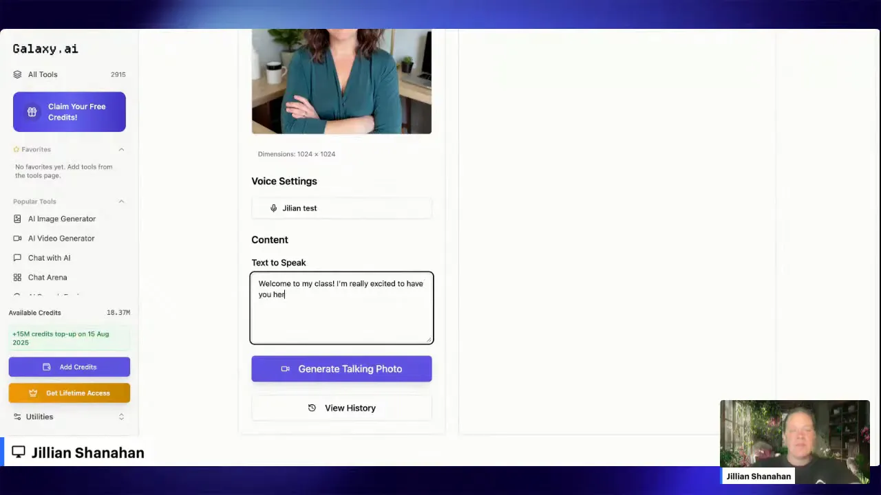 Talking photo generator with cloned voice in action