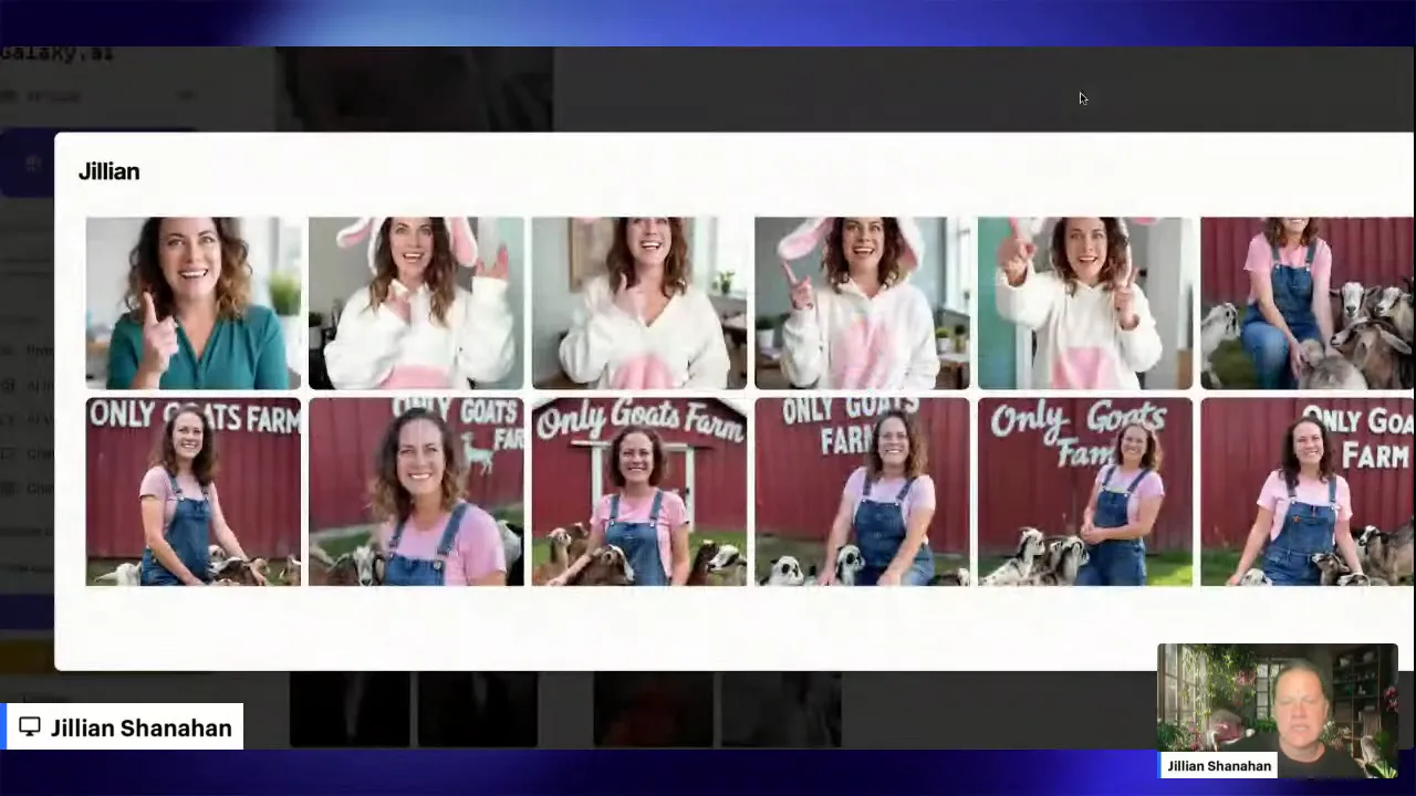 Custom AI-generated photos of Jillian showing consistent facial features