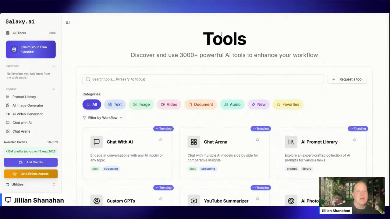 Galaxy AI homepage showing 2,915 AI tools