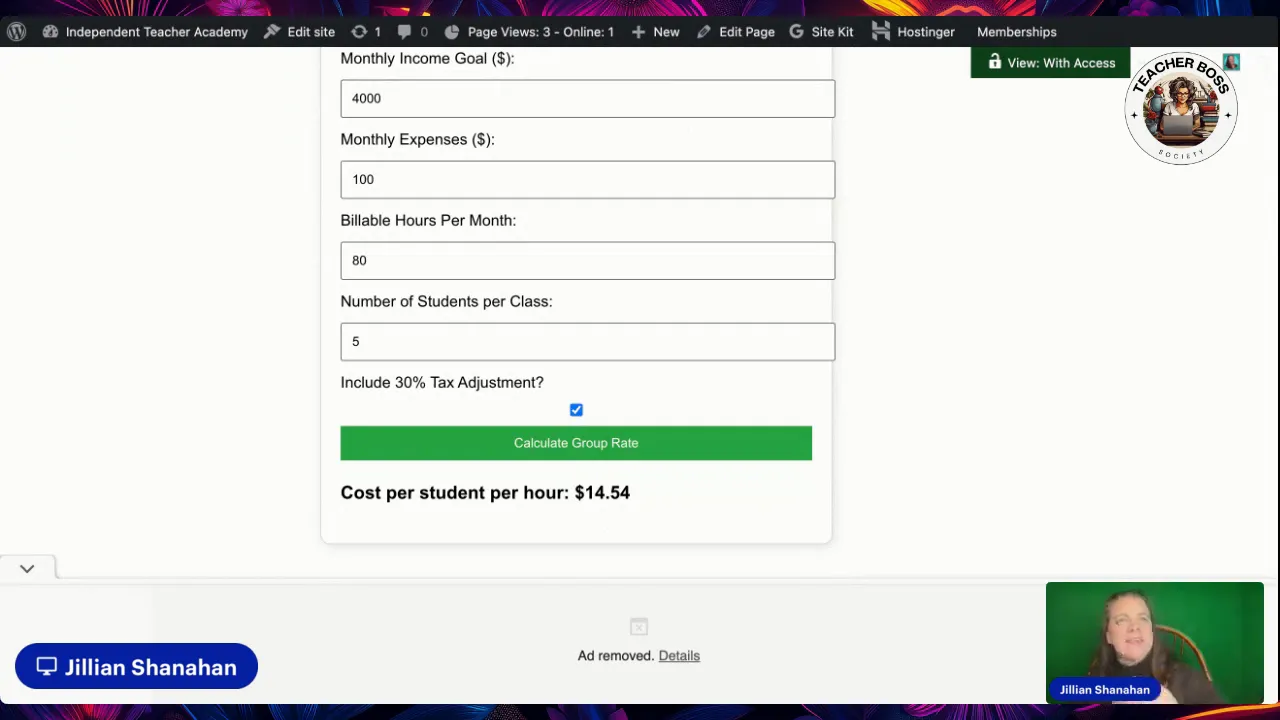 Using the rate calculator