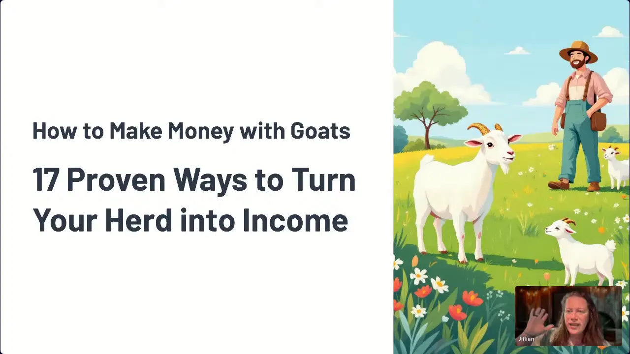Opening shot introducing the 17 ways to make money with goats