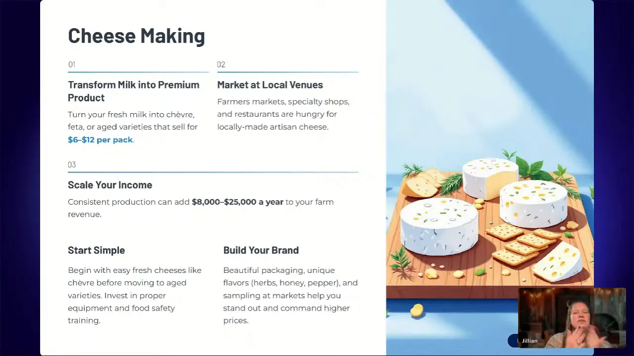 Homemade goat cheese in a kitchen setting