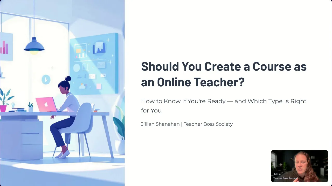 Teacher reviewing course outline on a notebook