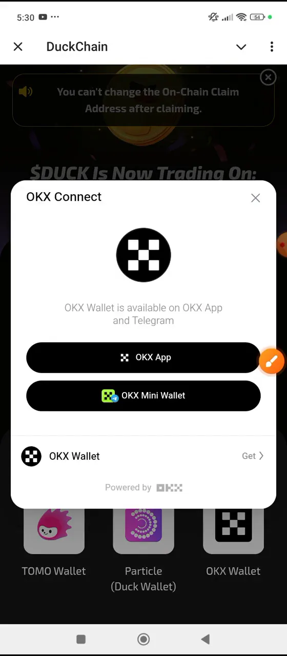 Connecting Duckchain Wallet