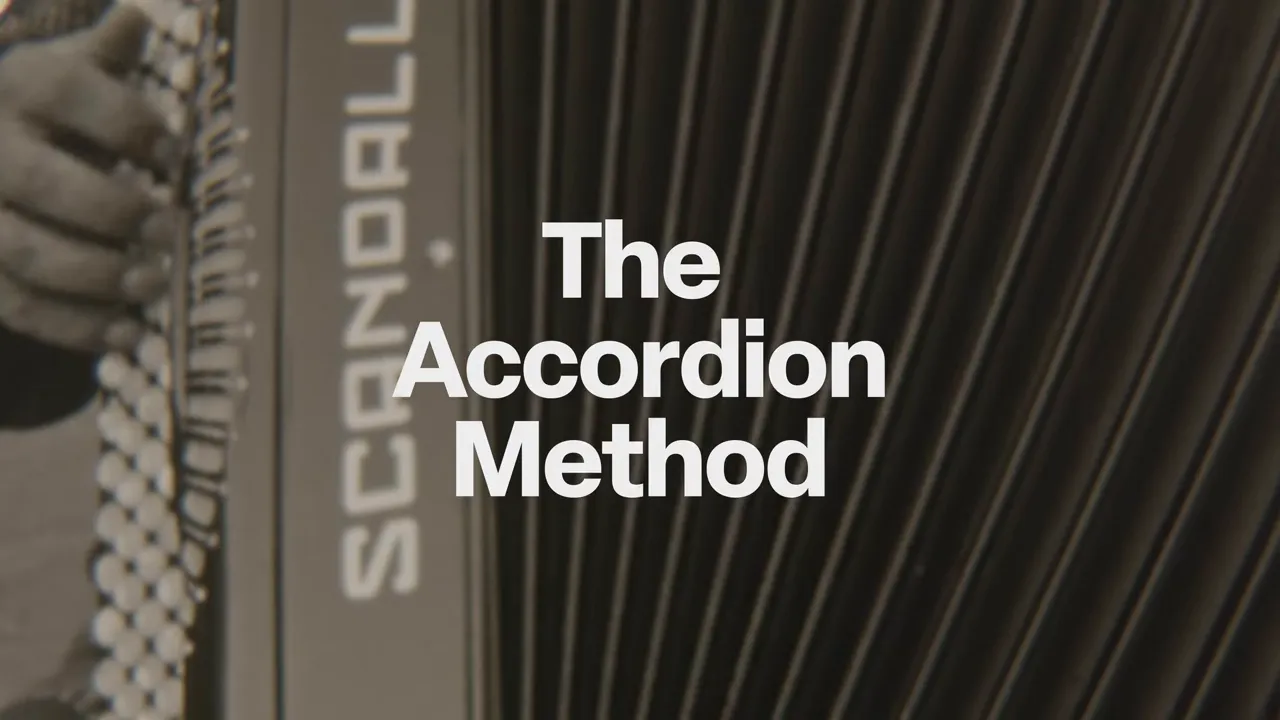 Title card reading 'The Accordion Method' over a close-up of an accordion instrument.