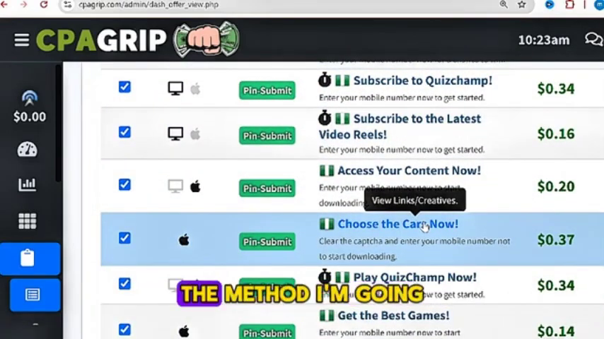 Select Smart Link on CPA Grip