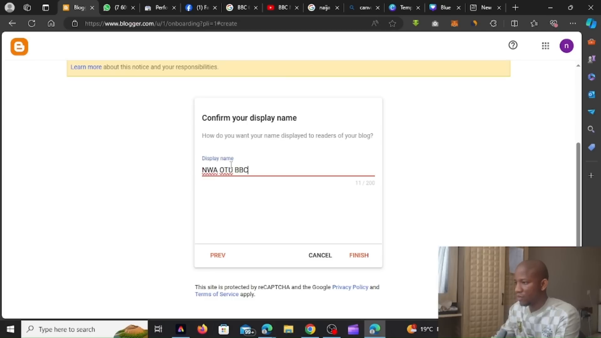 Creating a Blog on Blogger