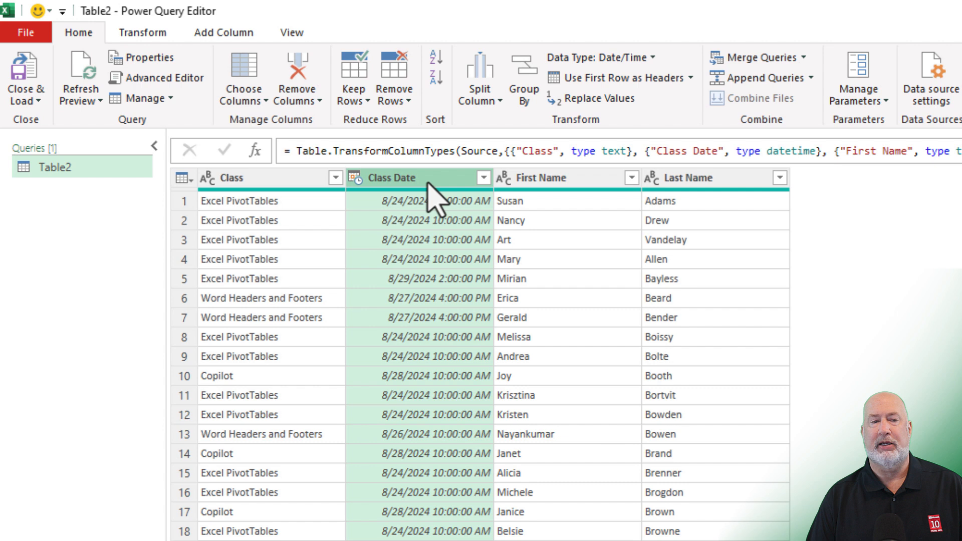 Using Power Query to extract date