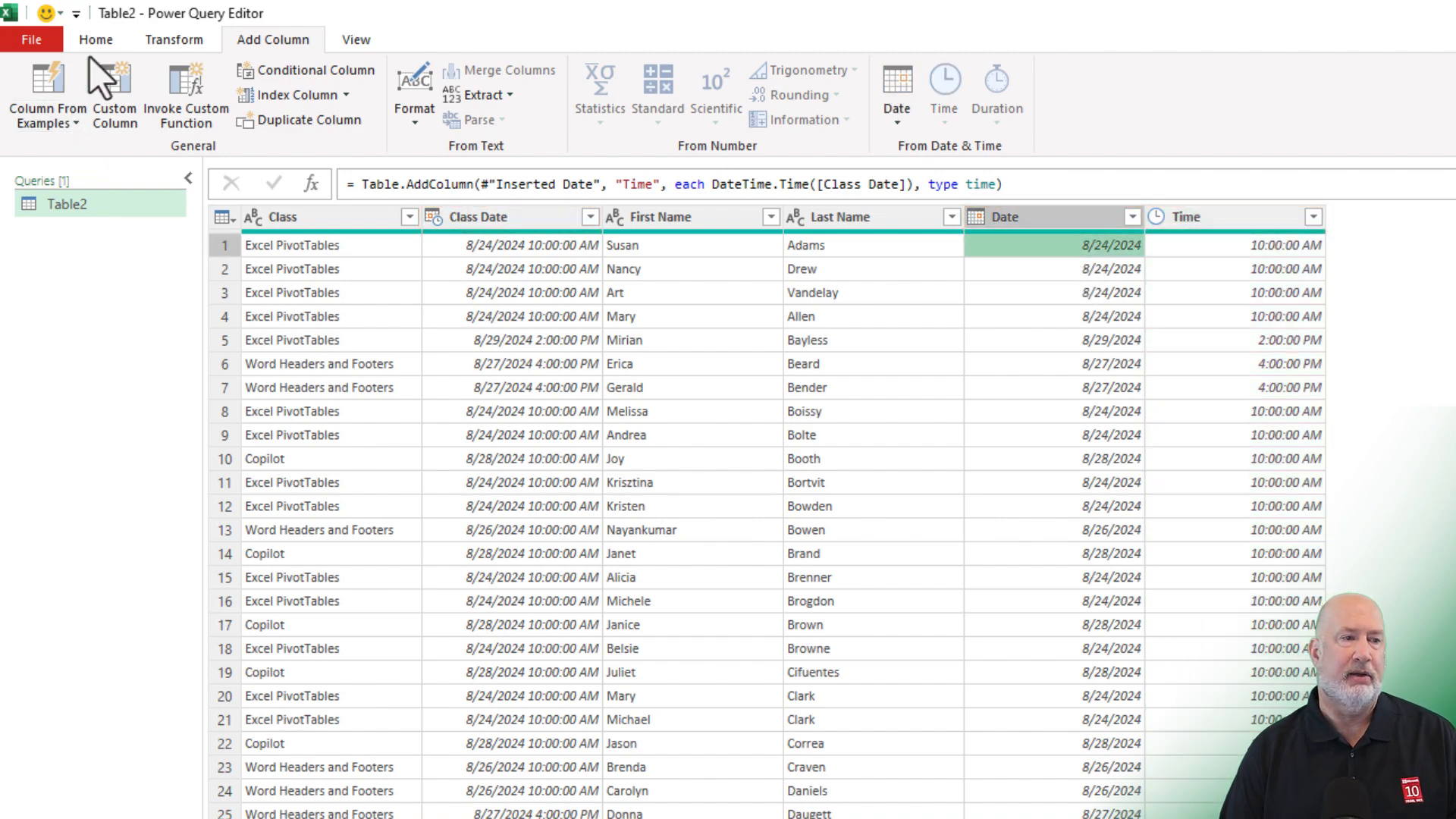 Loading data back into Excel from Power Query