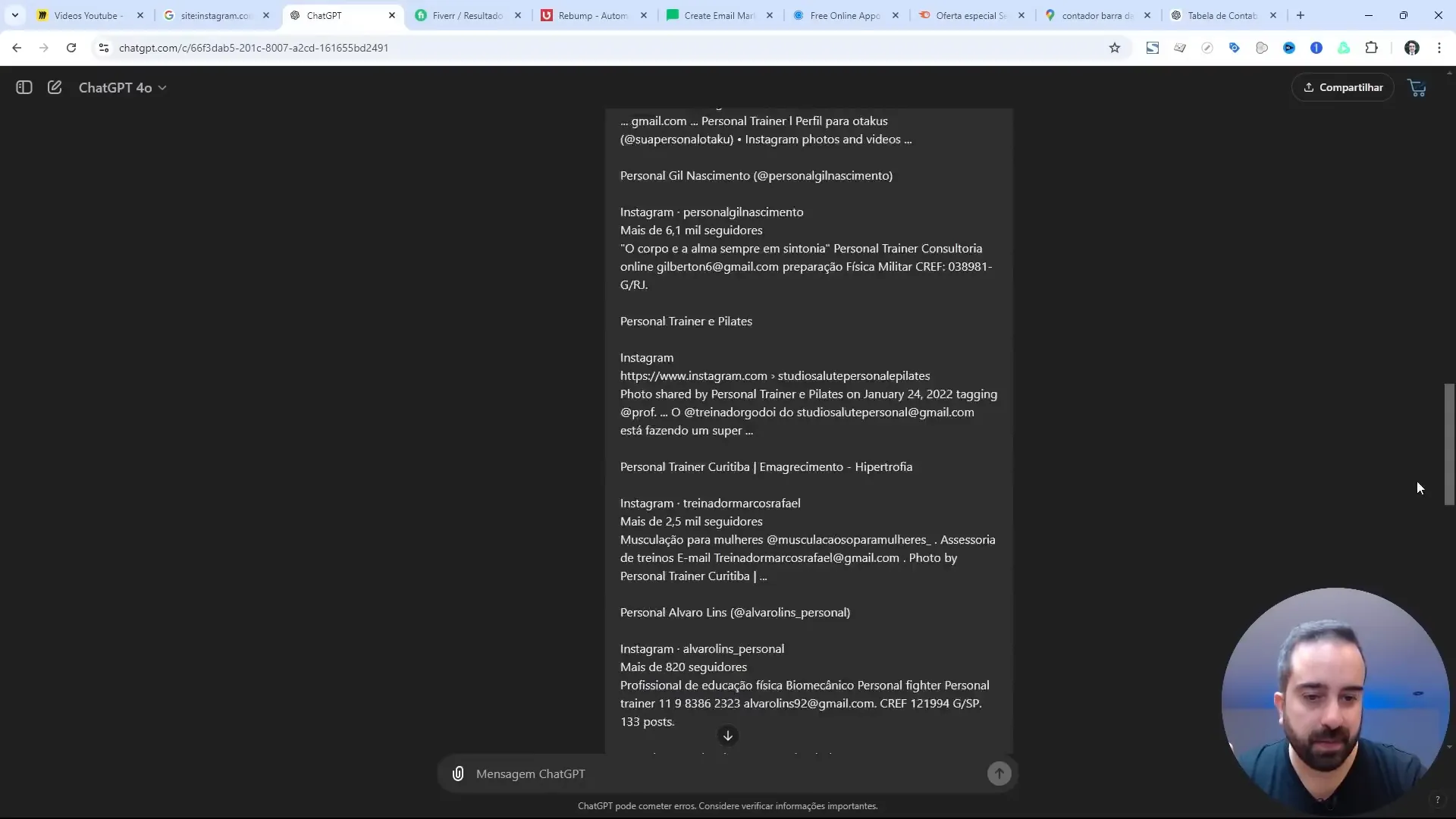 Exemplo de tabela de leads