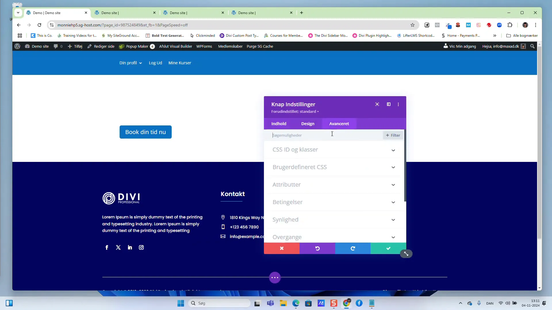 Integration af popup med knappen