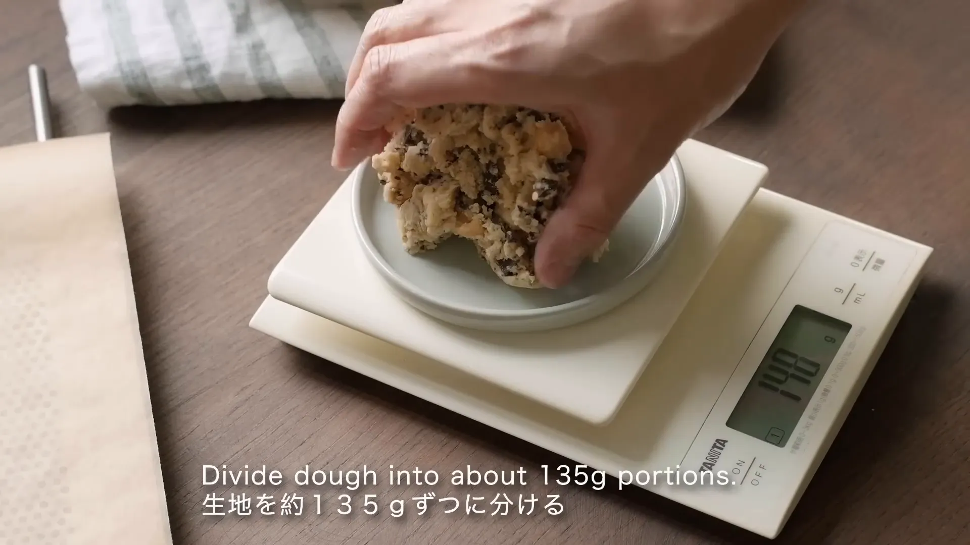 Dividing the cookie dough