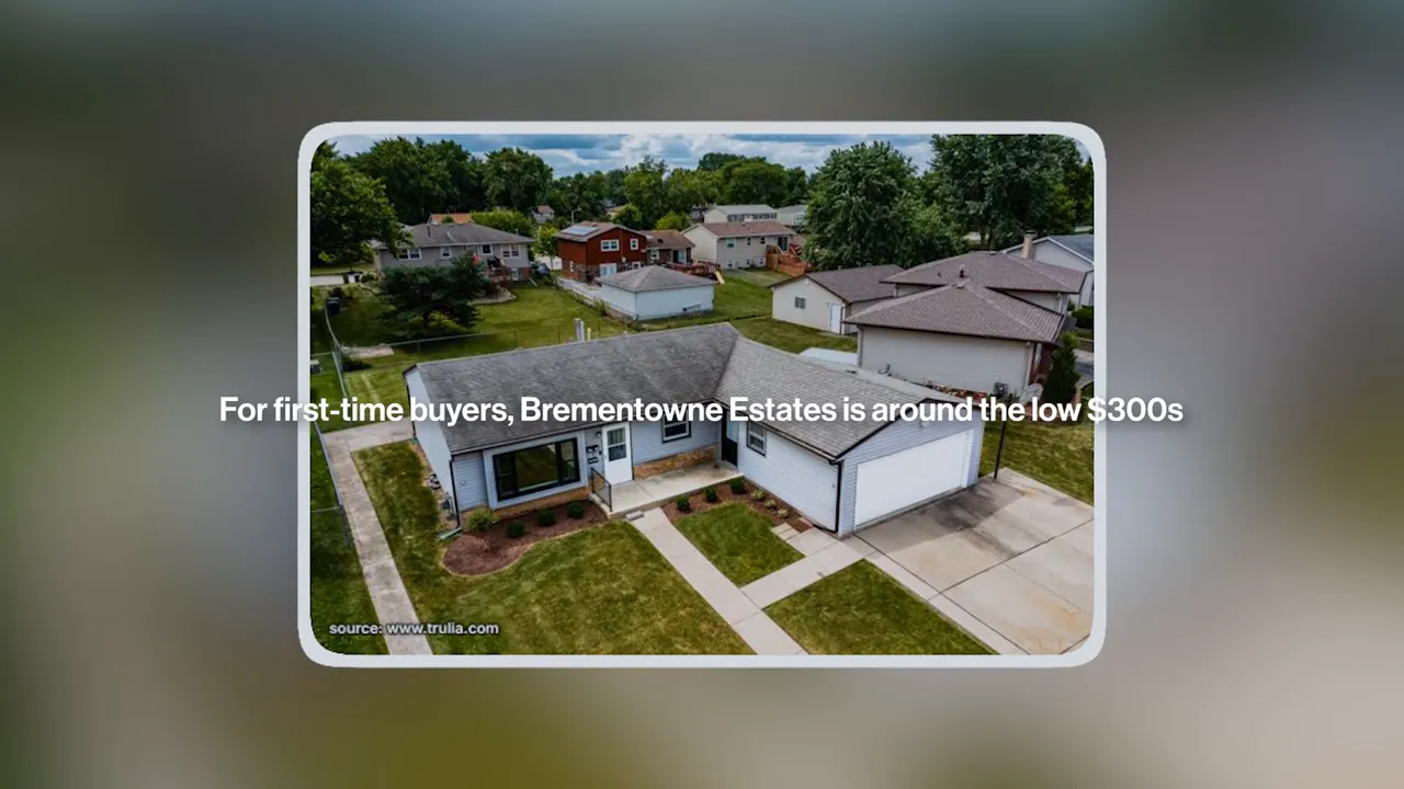 Aerial view of single-family homes in Bremen Town Estates