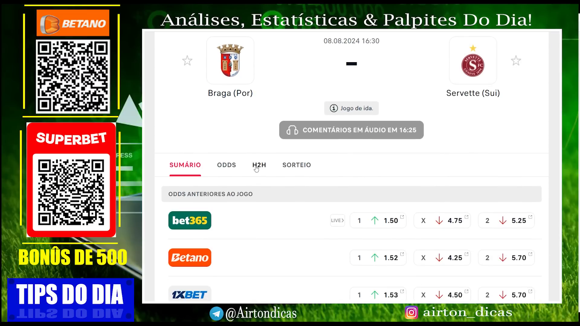 Braga vs Servette