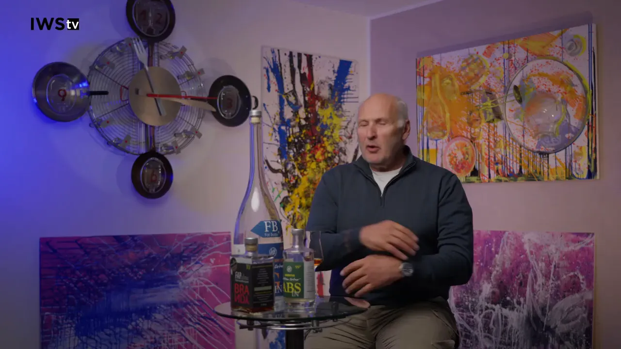 Pouring a glass showing deep color typical of PX-influenced brandy