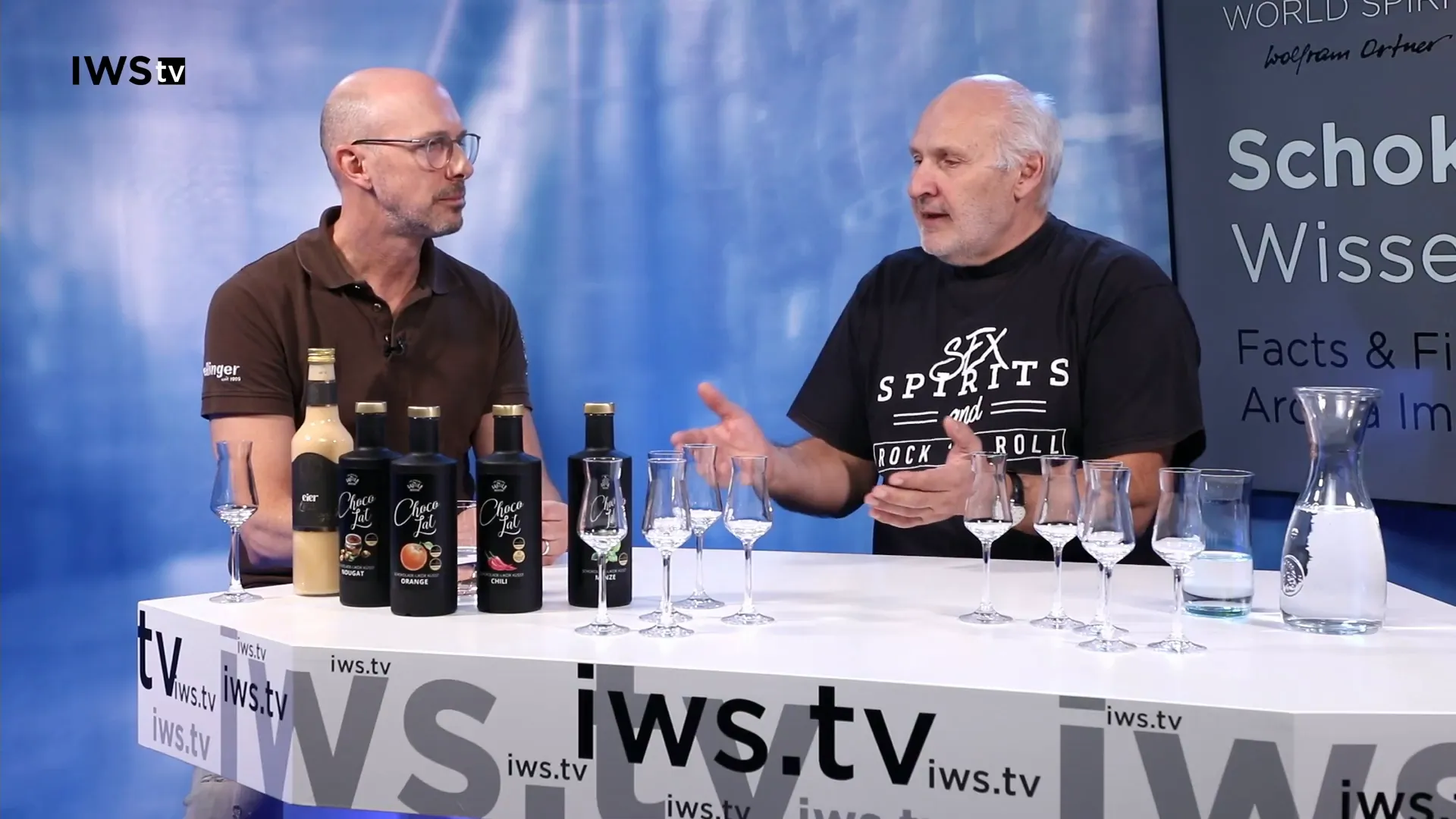 Discussing proportions and blending of egg liqueur with chocolate sauce