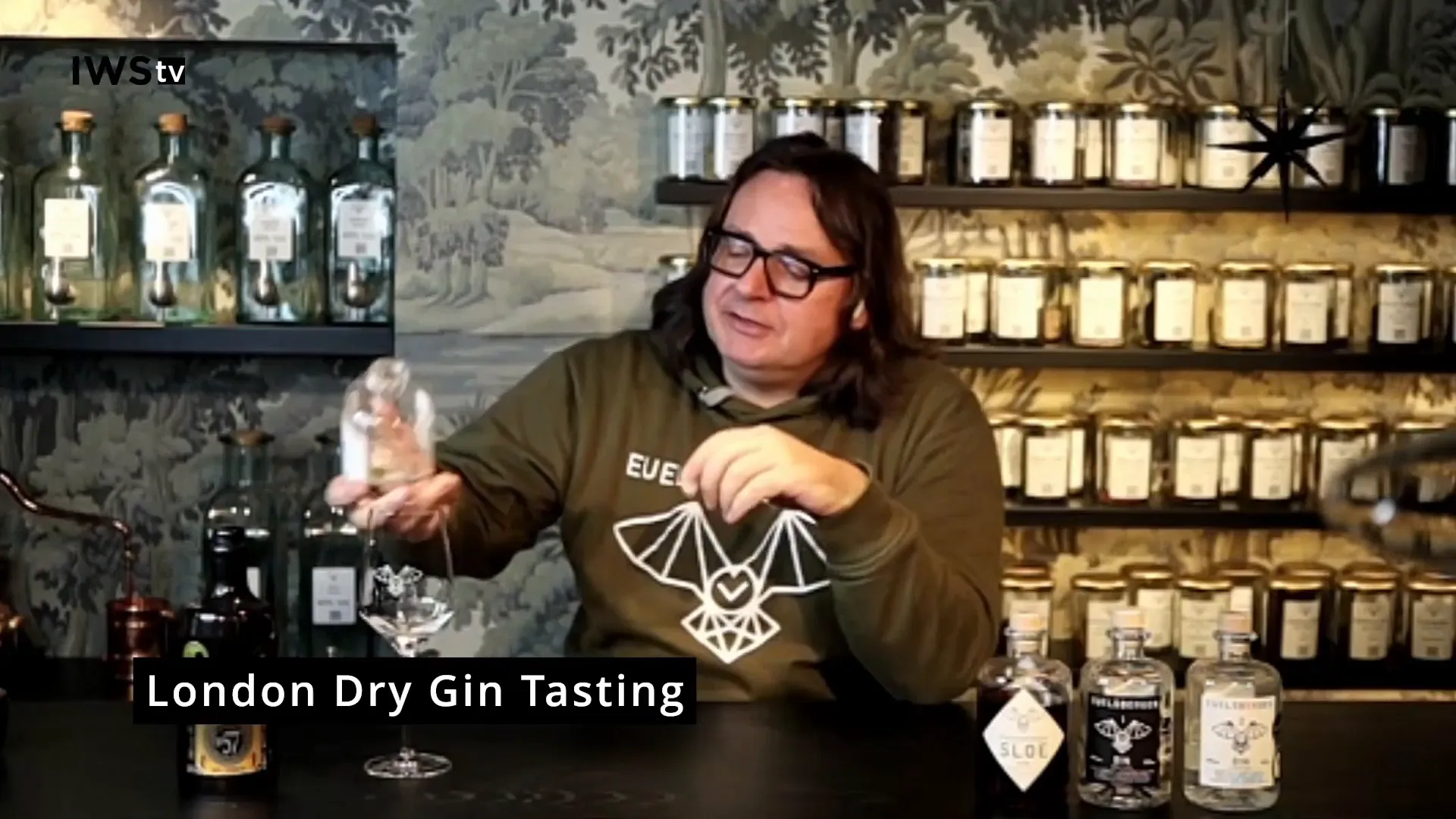 Close-up of Eifel Gin bottle and tasting glass