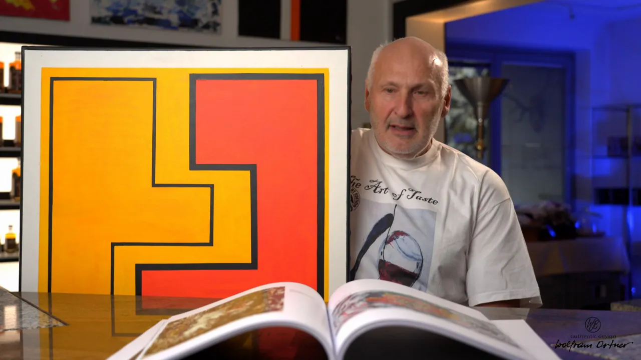 Ein Etikettendesign mit übernommenen Kunstmotiven