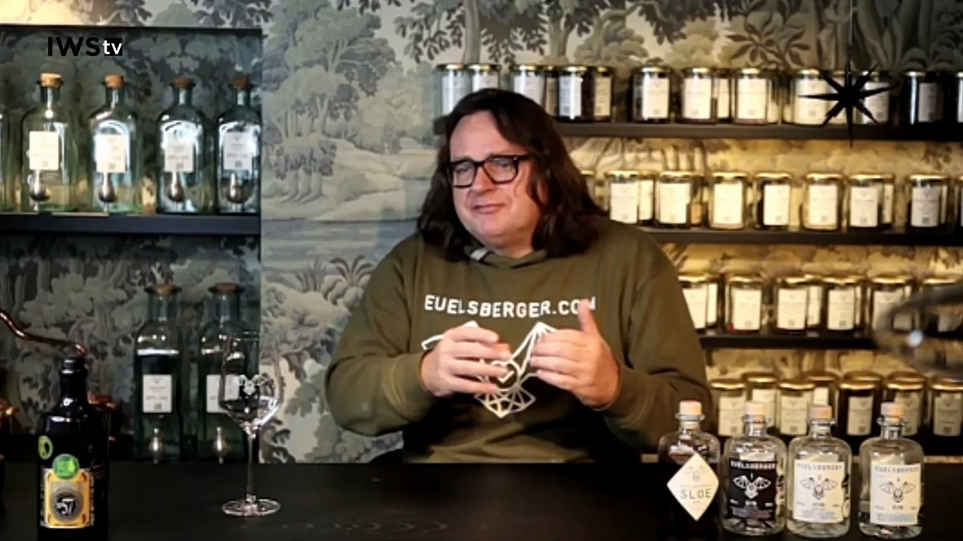Different styles of gin bottles