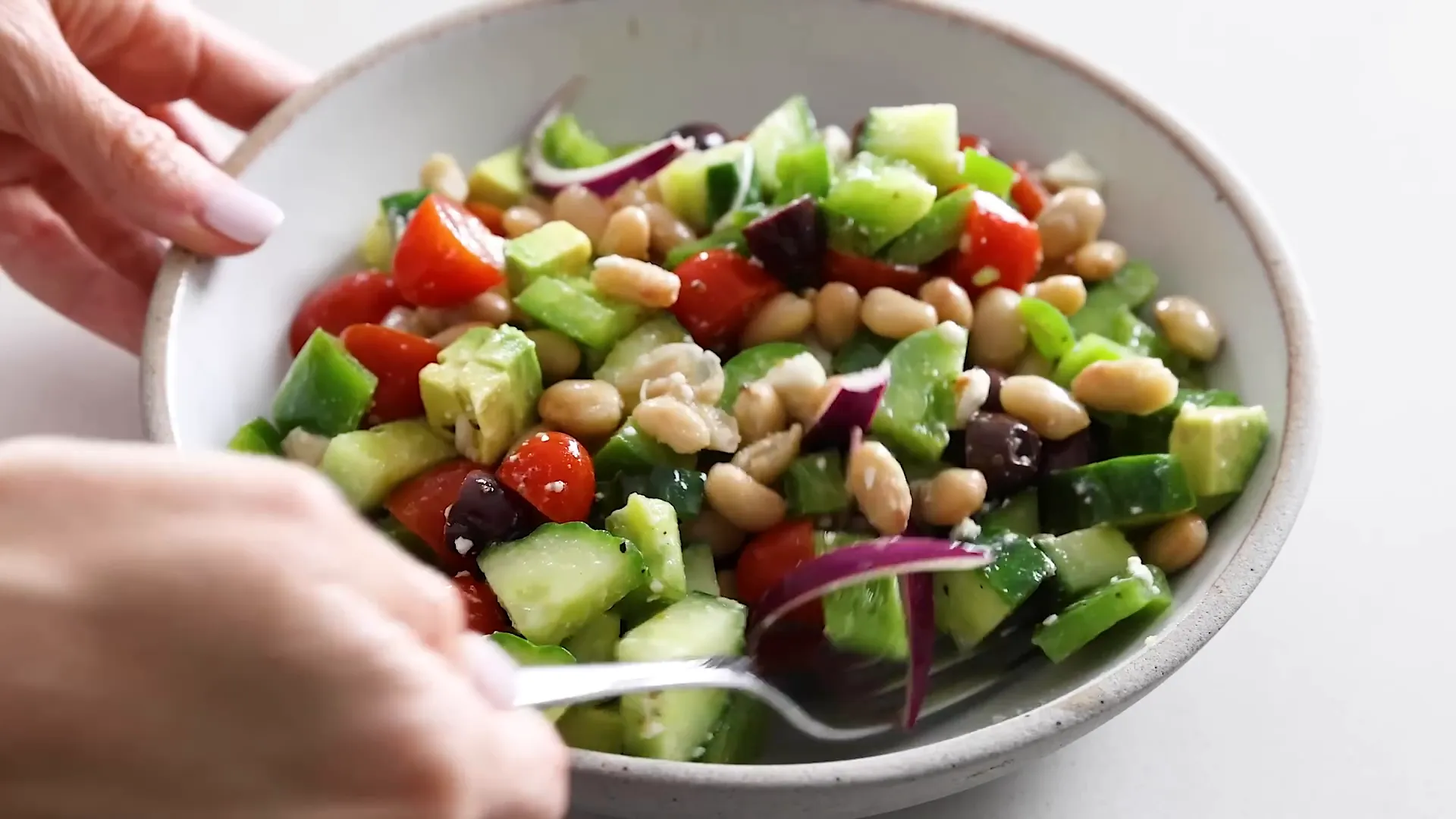 Final presentation of Greek salad
