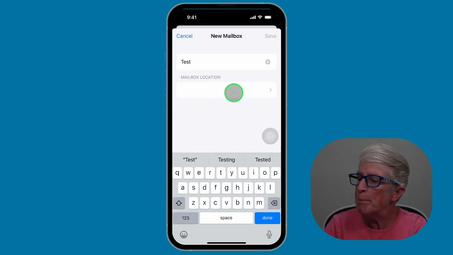 Creating a new mailbox in the Mail app