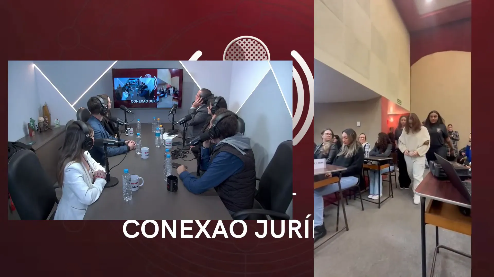 Estudante representando a ré durante o júri simulado