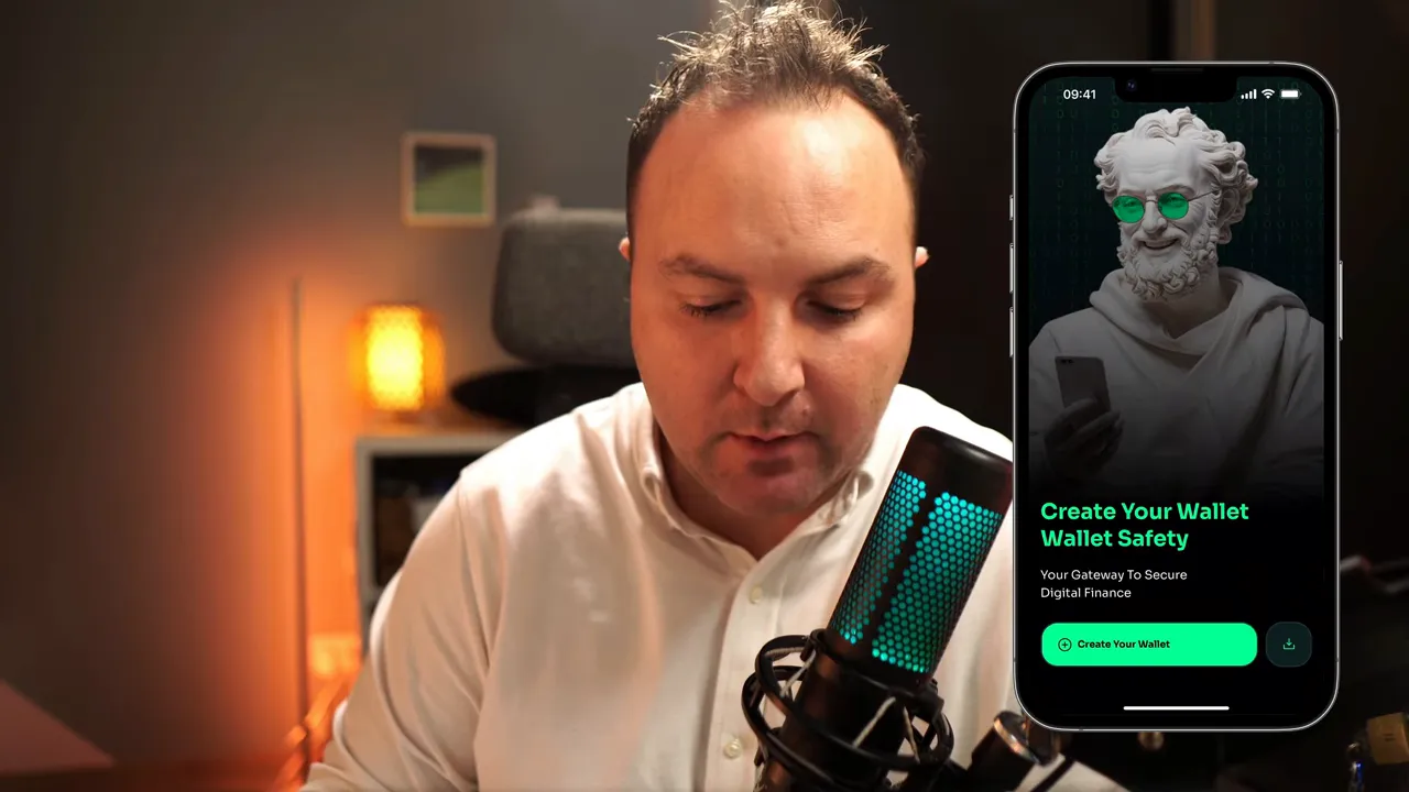 Onboarding de blockvault mostrando la opción Create Your Wallet en la interfaz móvil