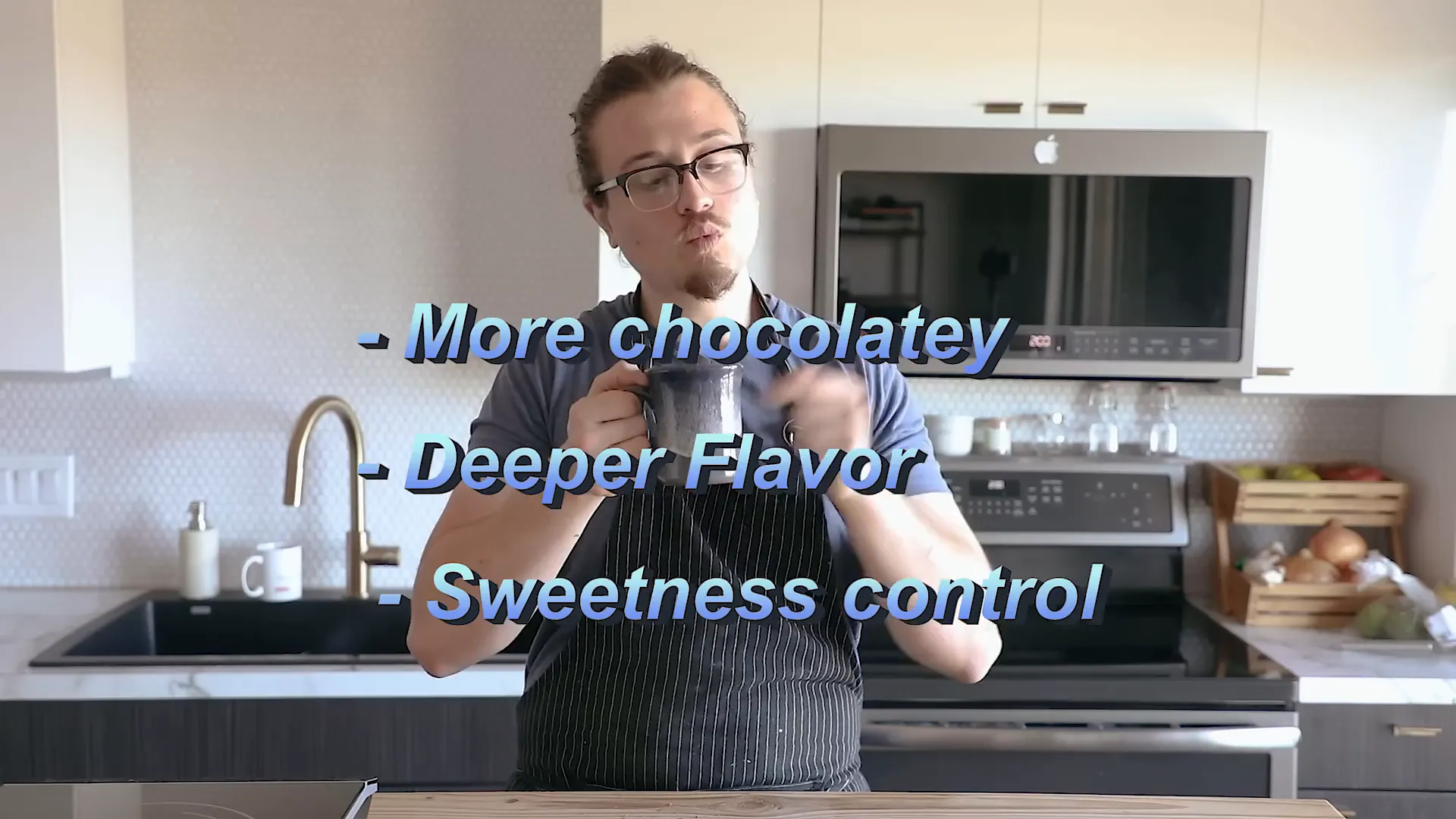 Whisking homemade hot chocolate in a saucepan