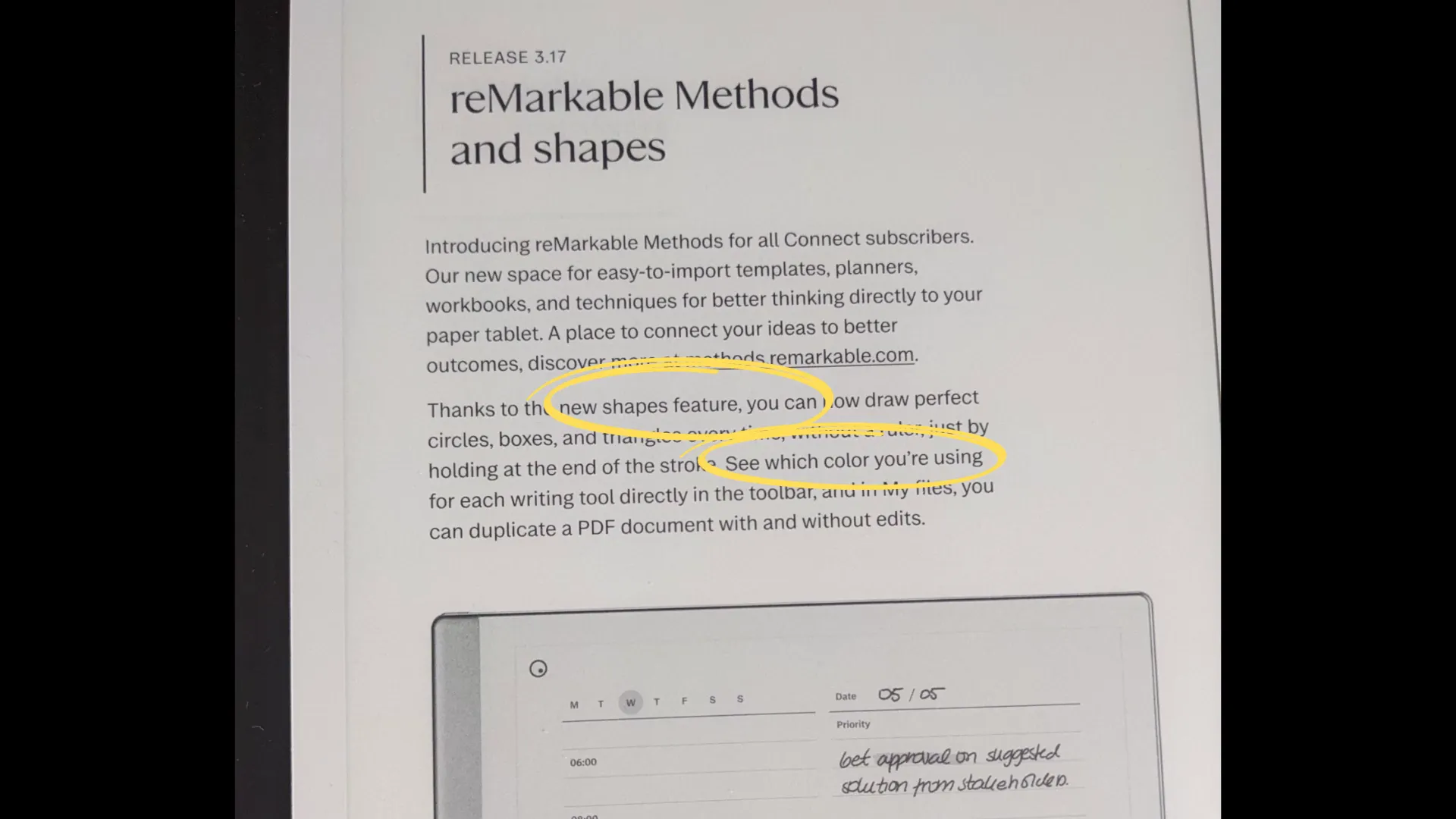 Übersicht der neuen Funktionen in reMarkable 3.17