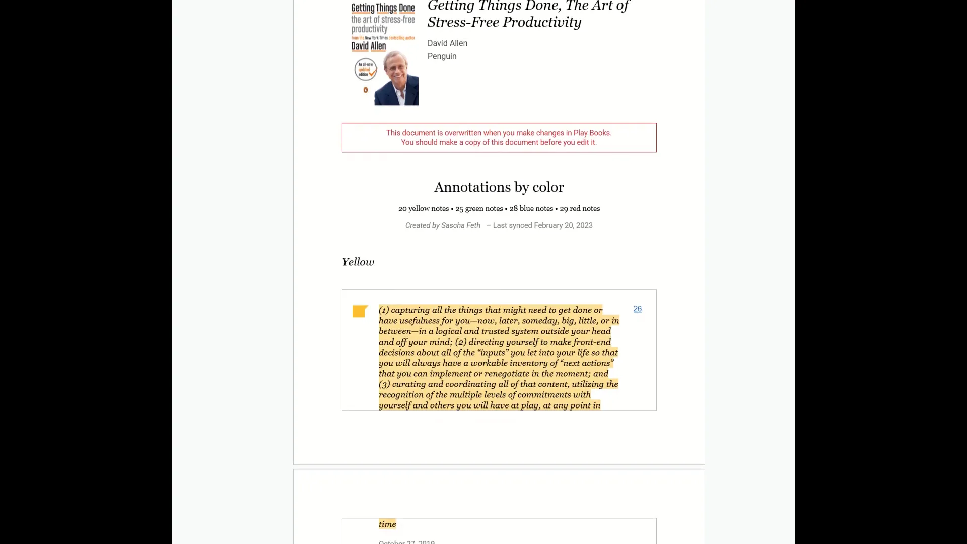 Google Play Books: Hervorhebungen werden exportiert